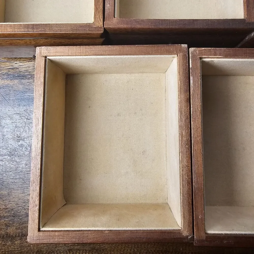 Vintage Wooden Jewelry Armoire 5 Drawer Mirrored Glass Door Jewelry Organizer